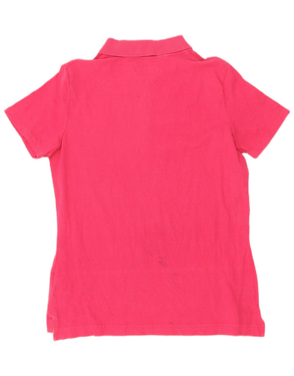Tommy Hilfiger Damen-Poloshirt mit klassischer Passform, UK 16, Größe L, Rosa, Baumwolle