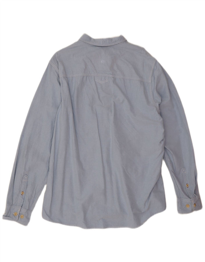 Fat Face Herrenhemd XL, blaue Baumwolle