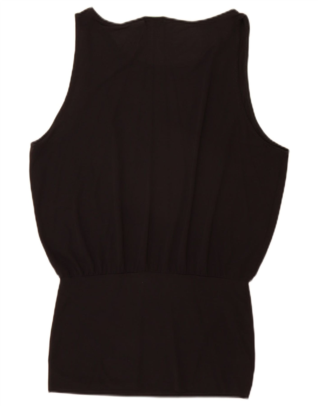Benetton Ärmelloses Damen-Blusenoberteil, UK-Größe 44, Mittelschwarz, Polyamid
