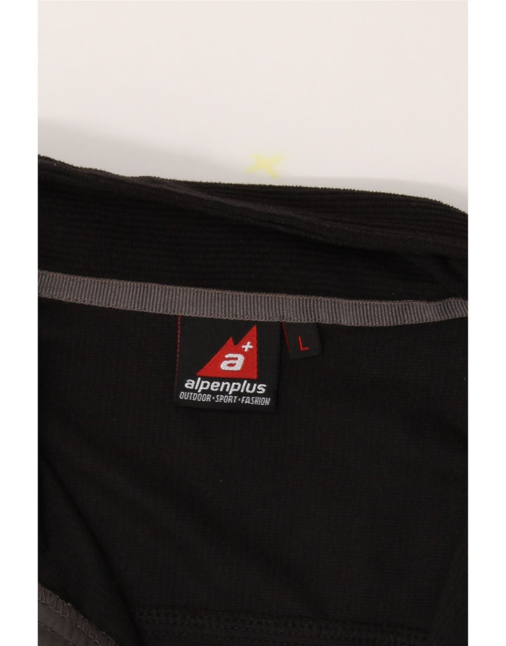 ALPENPLUS Womens Fleece Jacket UK 16 Large Black Colourblock Vintage Alpenplus and Second-Hand Alpenplus from Messina Hembry 