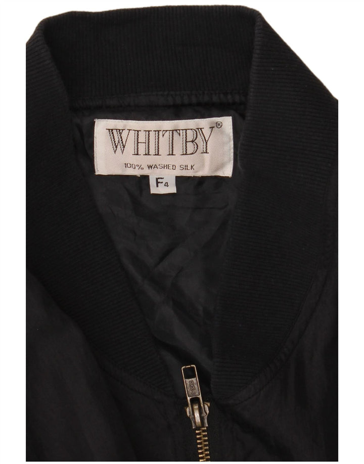 Whitby Herren Bomberjacke UK 44 2XL Schwarze Seide