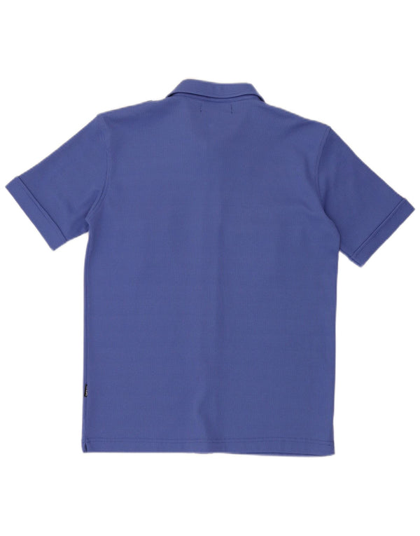 Vintage Mens Short Sleeve Military Shirt Medium Blue Polyester