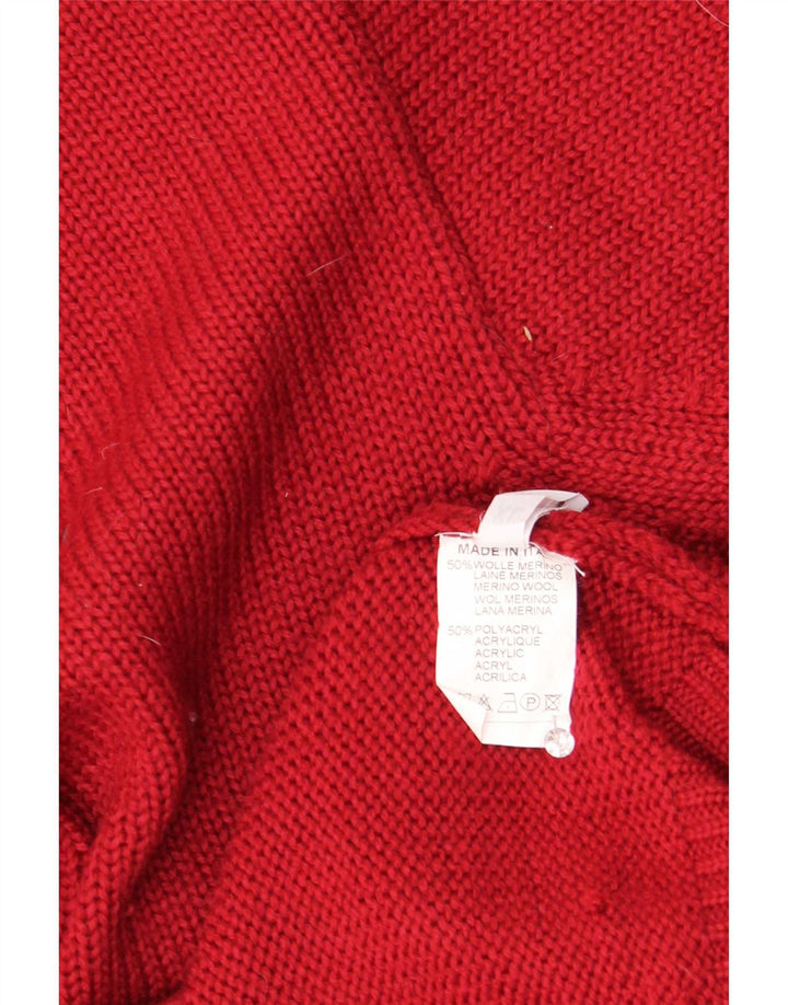 Daniel Hechter Herren-Pullover mit Rundhalsausschnitt, 4XL, bordeauxrote Wolle