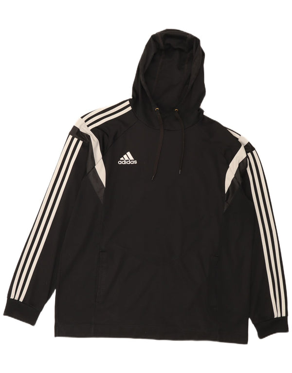 Adidas Herren Kapuzenpullover XL Schwarz Colourblock Polyester