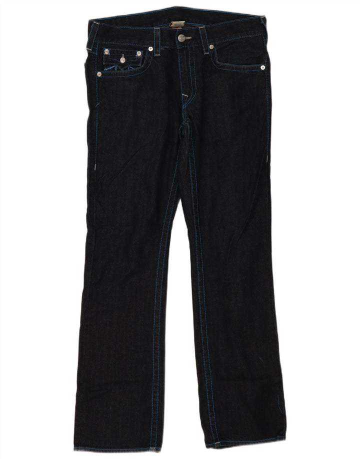 True Religion Herren Straight Jeans W33 L35 Marineblaue Baumwolle
