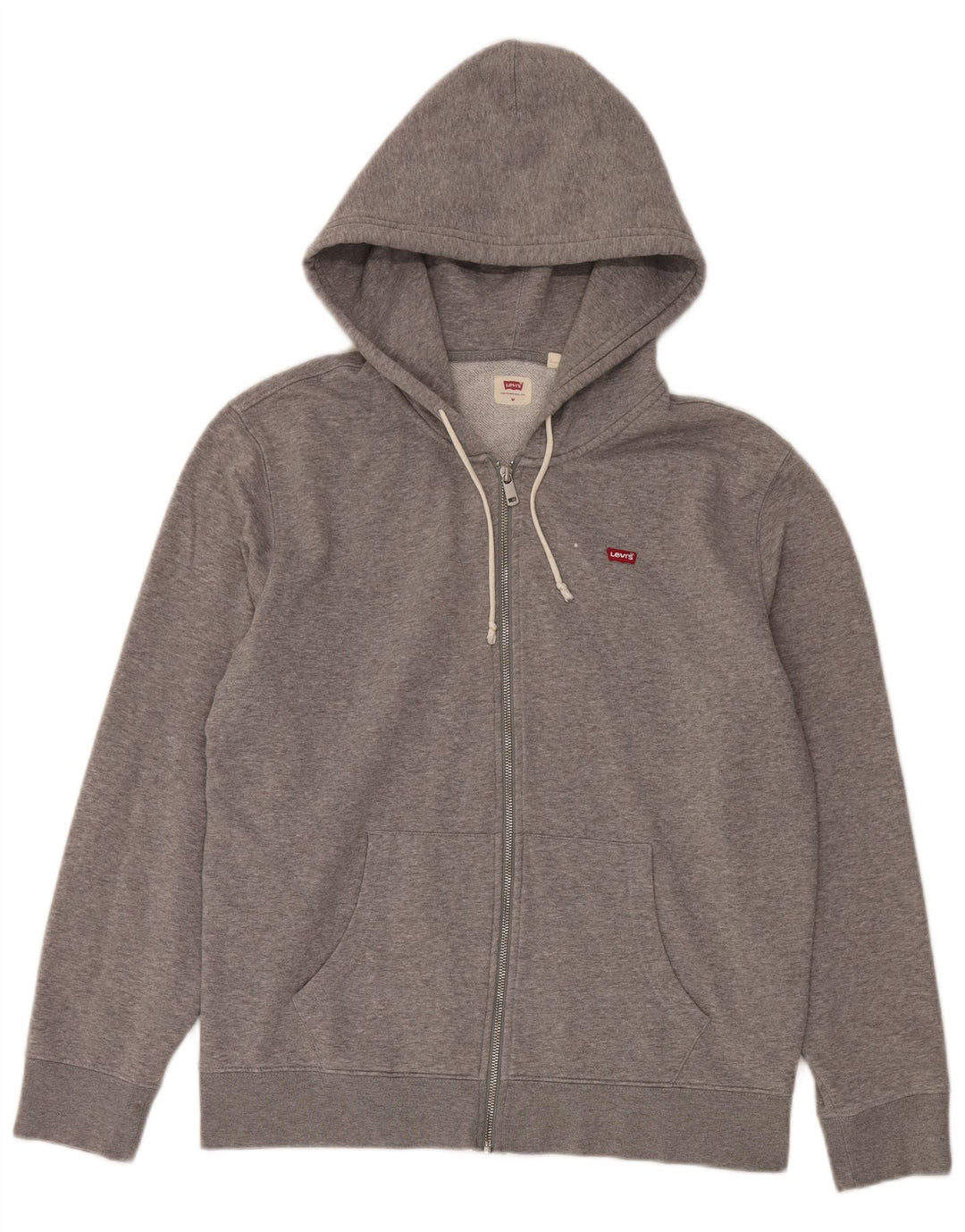 Levi's Herren-Kapuzenpullover mit Reißverschluss, mittelgrau gefleckte Baumwolle