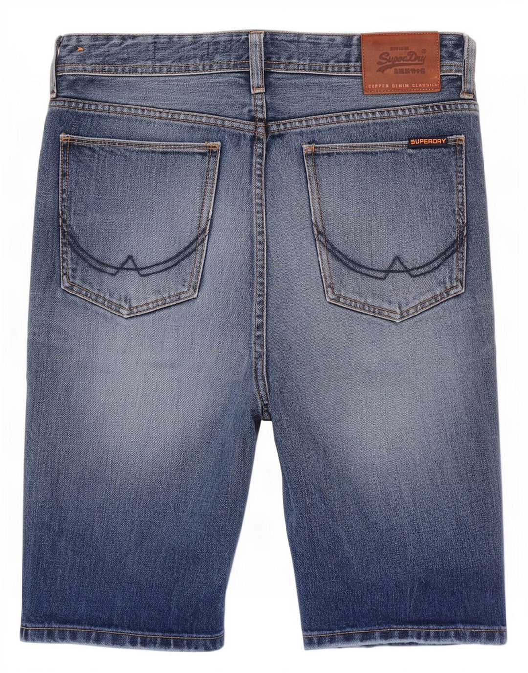 Superdry Herren-Jeansshorts mit schmaler Passform, W30, mittelblaue Baumwolle