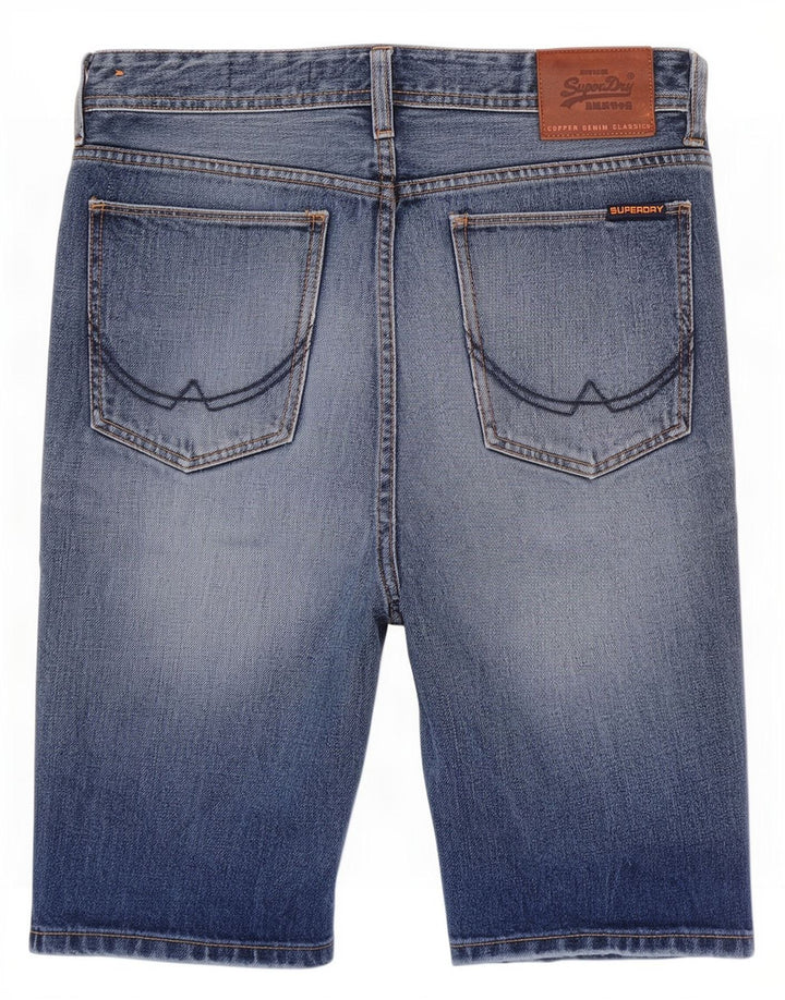 Superdry Herren-Jeansshorts mit schmaler Passform, W30, mittelblaue Baumwolle