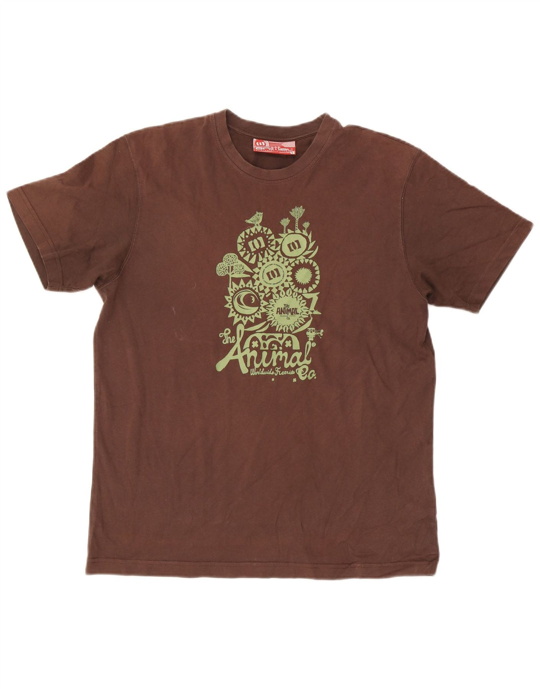 Animal Graphic T-Shirt für Herren, groß, aus brauner Baumwolle