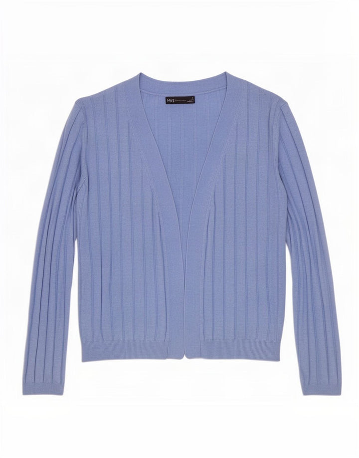 Marks & Spencer Damen-Strickjacke, übergroß, offen, Gr. 10, Größe S, Blau