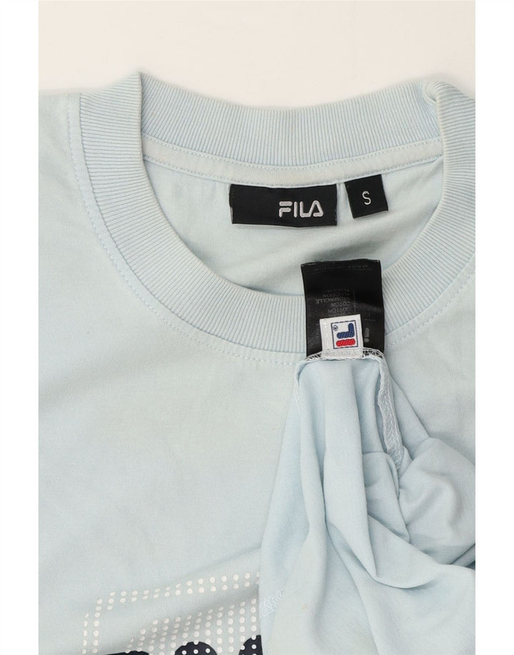 Fila Herren Grafik T-Shirt Top Small Blau Baumwolle