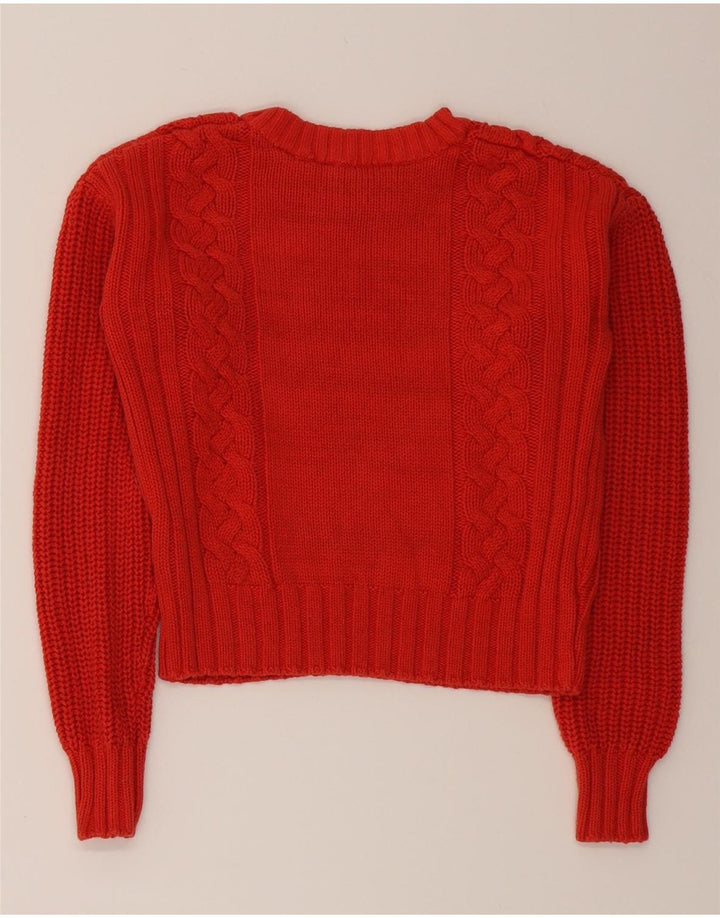 ESPRIT Womens Crop Oversized Crew Neck Jumper Sweater UK 10 Small Red Vintage Esprit and Second-Hand Esprit from Messina Hembry 