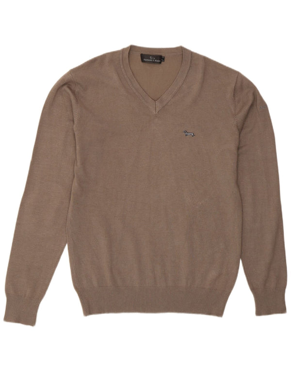 Harmont & Blaine Damen-Pullover mit V-Ausschnitt, UK 18, XL, graue Wolle