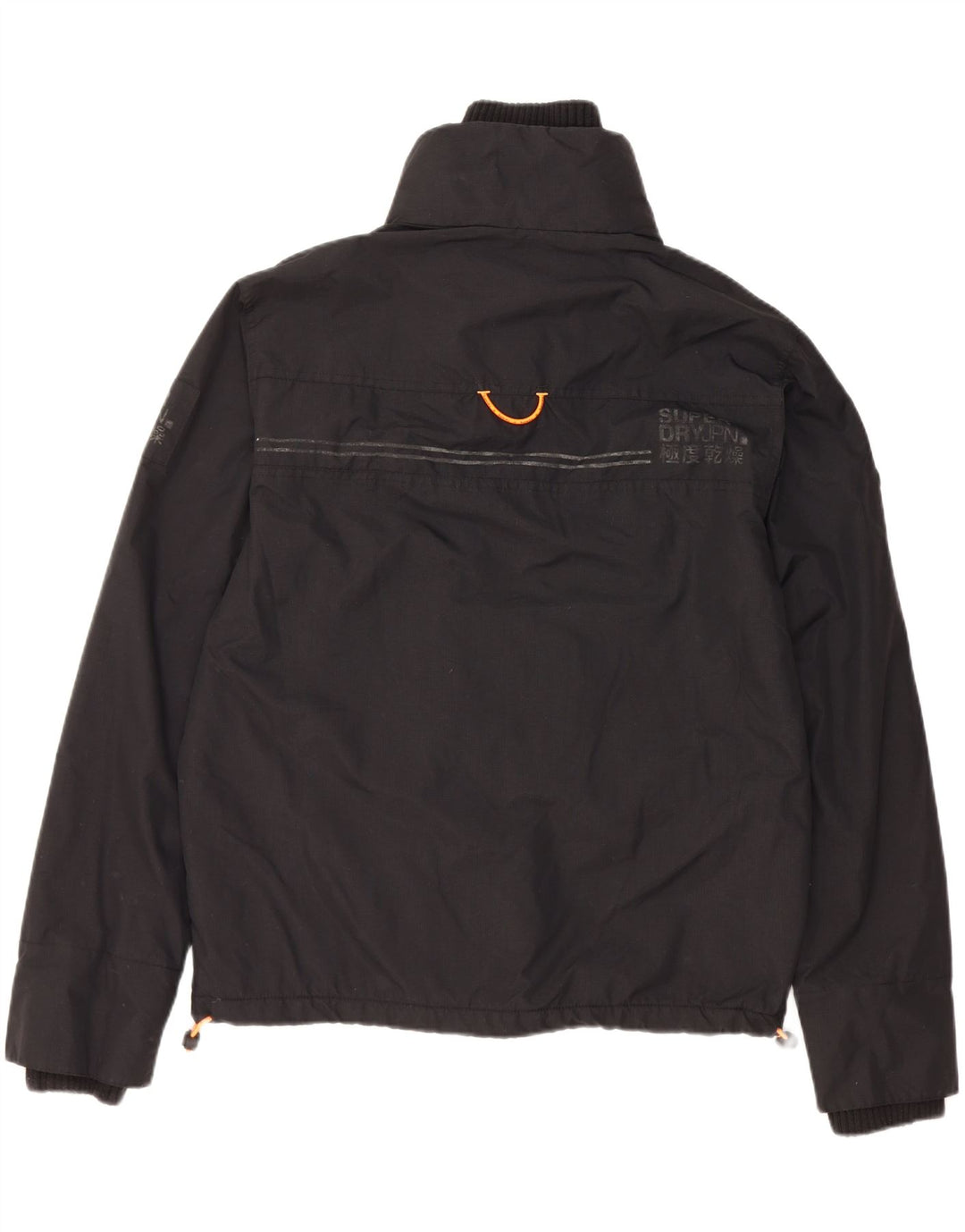 SUPERDRY Herren-Windbreaker-Jacke, UK 40, Größe L, schwarzes Nylon