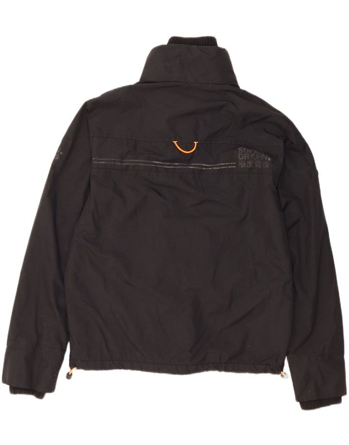 SUPERDRY Herren-Windbreaker-Jacke, UK 40, Größe L, schwarzes Nylon