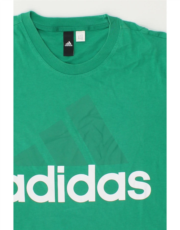 ADIDAS Mens Graphic T-Shirt Top Medium Green Vintage Adidas and Second-Hand Adidas from Messina Hembry 