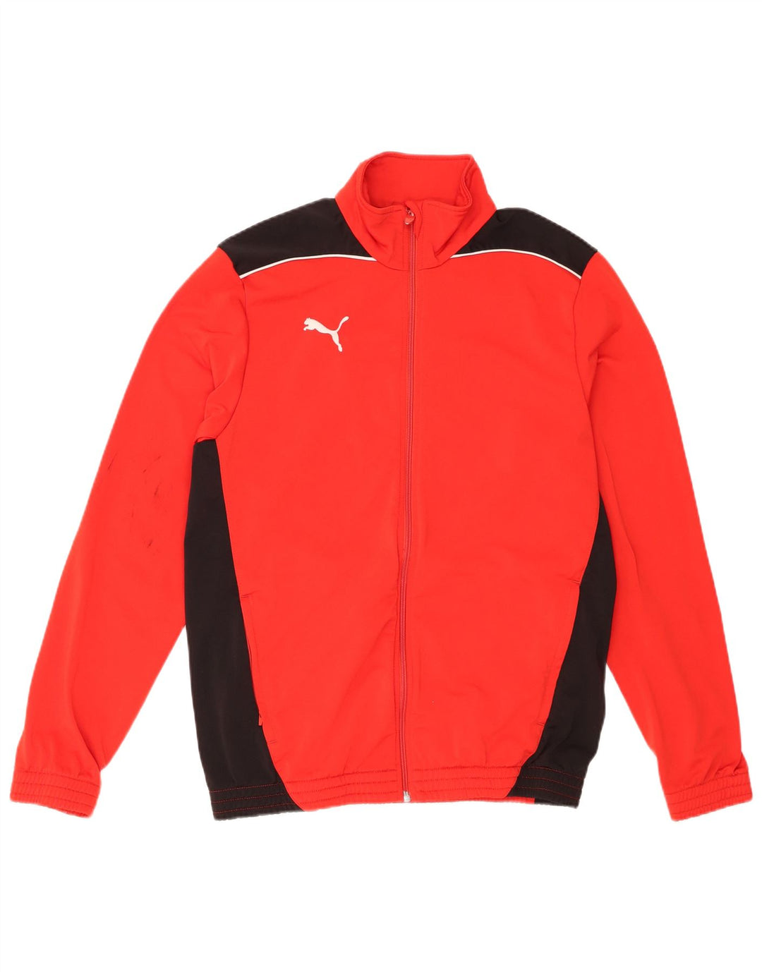 Puma Herren-Trainingsanzug mit grafischem Oberteil, Mittelrot, Farbblock