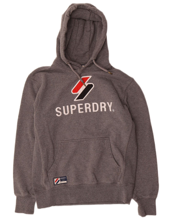 Superdry Herren-Kapuzenpullover mit Grafik, groß, grau meliert, Baumwolle