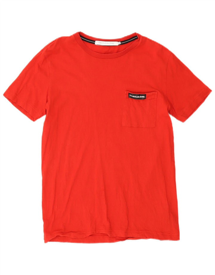 Calvin Klein Jeans Herren T-Shirt Top Mittelrot