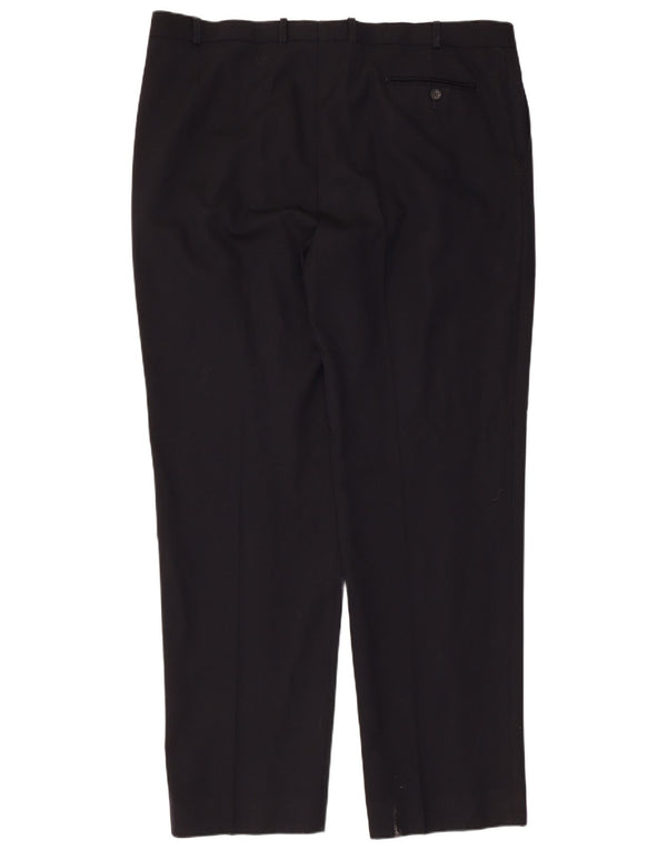 Gerade Herren-Anzughose von Marks & Spencer, W42, L33, marineblaue Wolle
