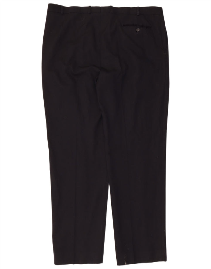 Gerade Herren-Anzughose von Marks & Spencer, W42, L33, marineblaue Wolle