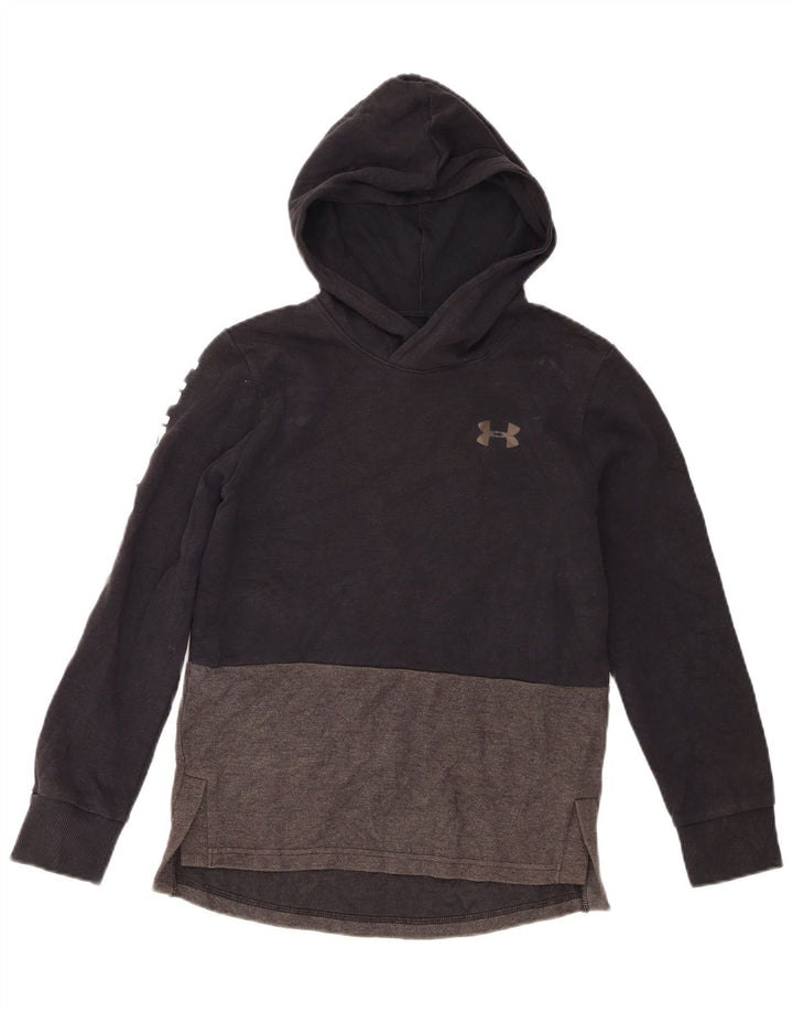 Under Armour Jungen-Kapuzenpullover mit Grafik, 9–10 Jahre, Mittelgrau, Farbblock