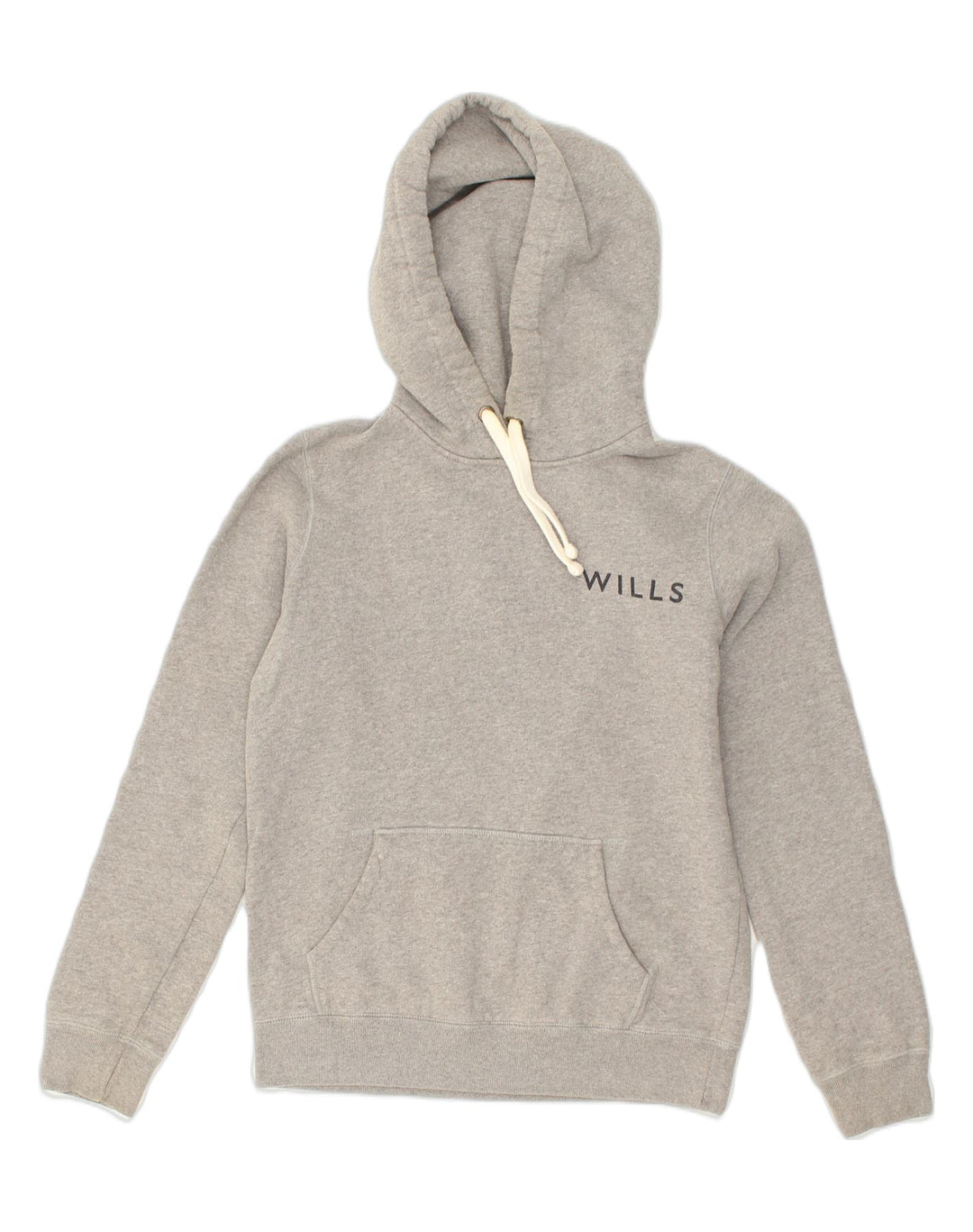 JACK WILLS Womens Graphic Hoodie Jumper UK 10 Small Grey Cotton | Vintage Jack Wills | Thrift | Second-Hand Jack Wills | Used Clothing | Messina Hembry 