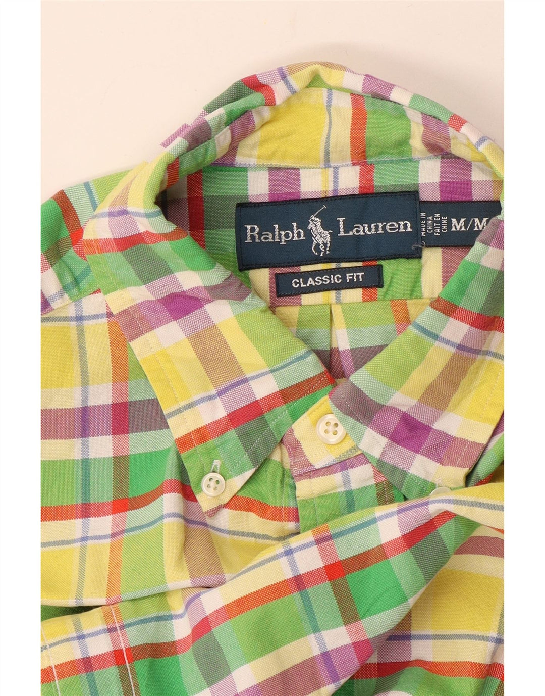 RALPH LAUREN Herren-Kurzarmhemd mit klassischer Passform, Mittelgelb kariert