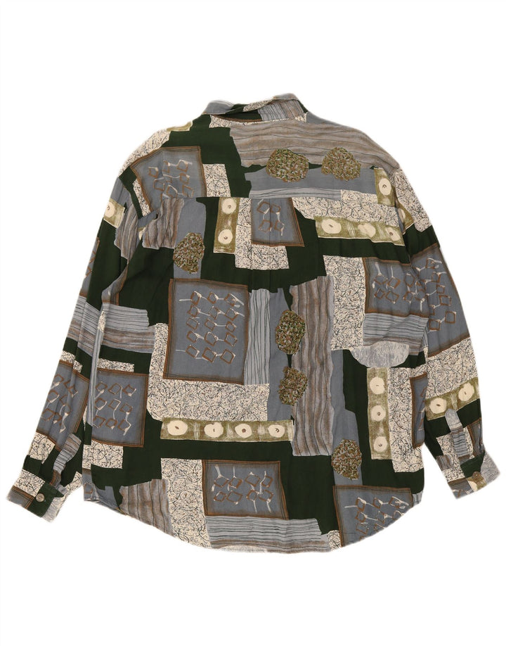 Happy Life Herrenhemd Größe 43/44 XL Grau Patchwork Viskose