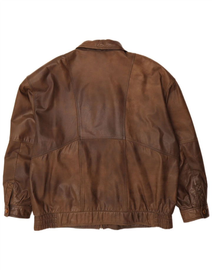 Itallo Herren Lederjacke IT 56 3XL Braunes Leder