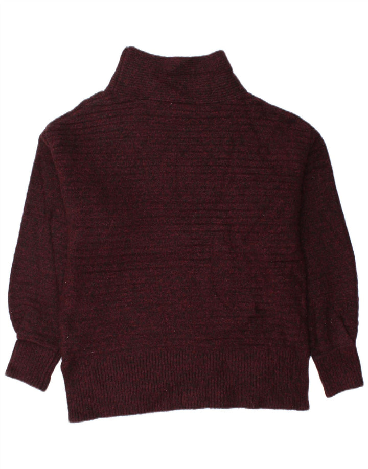 TOPSHOP Rollkragenpullover für Damen, Gr. 8, klein, Burgunderrot meliert