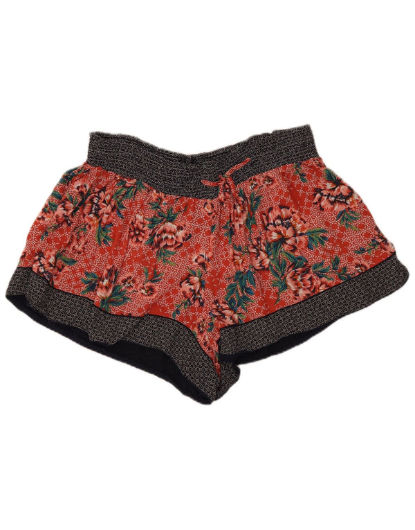 Marks & Spencer Damen Freizeitshorts UK 22 3XL W40 Orange Blumen Viskose