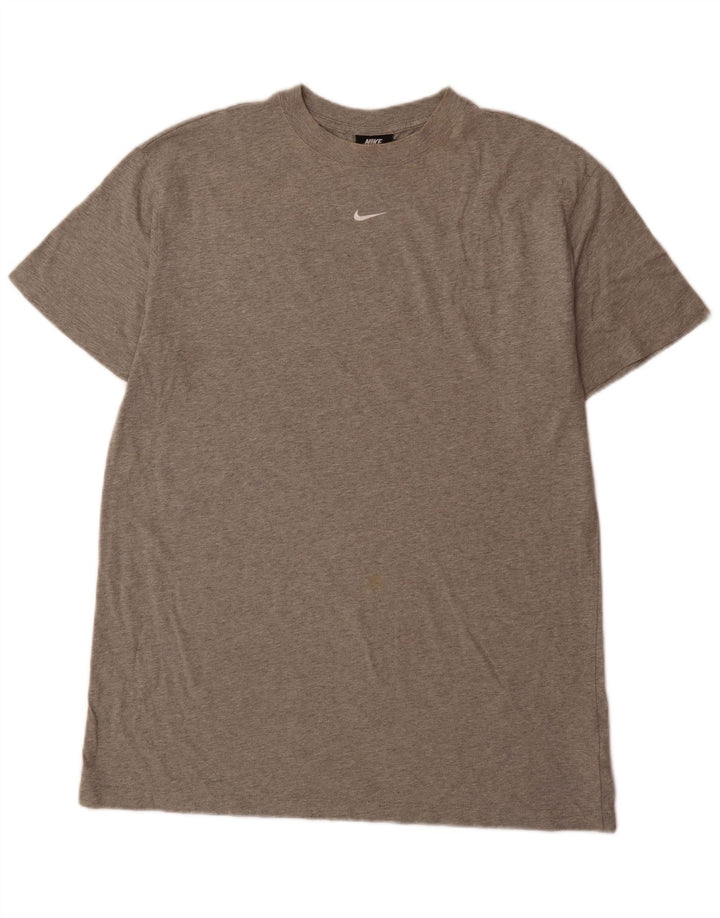Nike Herren T-Shirt Top Large Grau Baumwolle