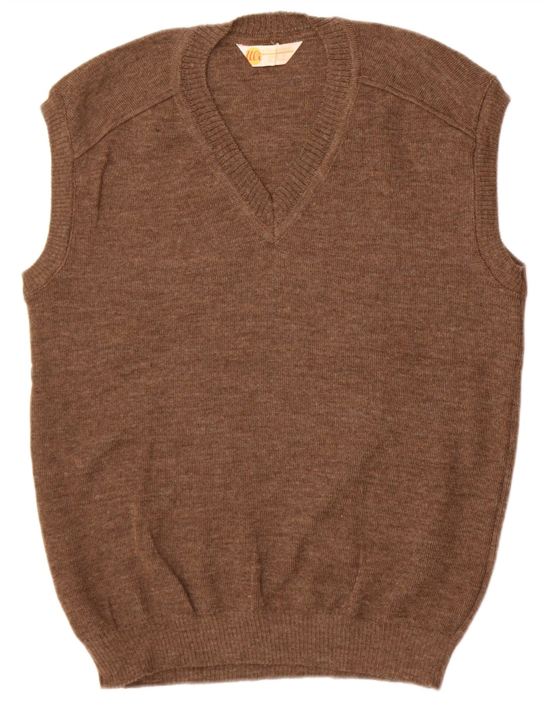 Strickmoden Herren Weste Tank Top EU 54 XL Braune Wolle
