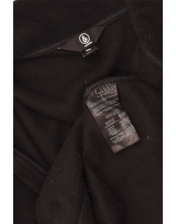 Volcom Herren-Fleecepullover mit Reißverschluss am Hals, groß, schwarzes Polyester