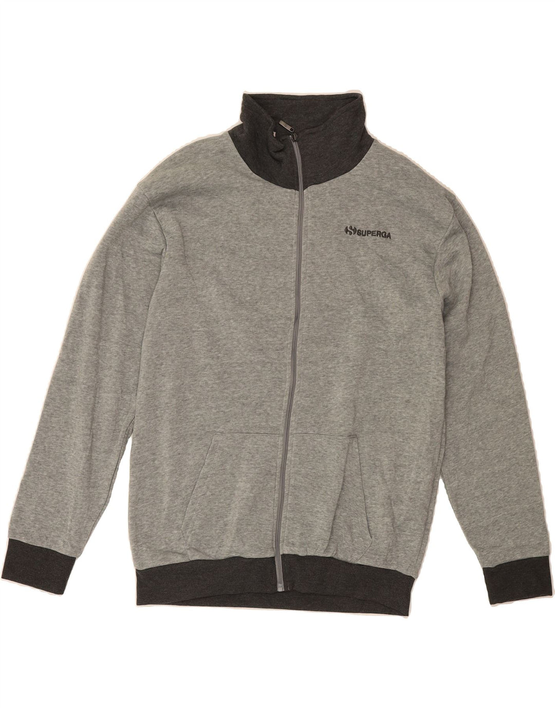 SUPERGA Mens Tracksuit Top Jacket XL Grey Colourblock Polyester Vintage Superga and Second-Hand Superga from Messina Hembry 