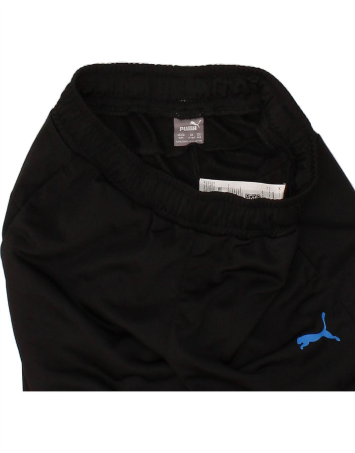 PUMA Boys Tracksuit Trousers 9-10 Years Black Polyester Vintage Puma and Second-Hand Puma from Messina Hembry 