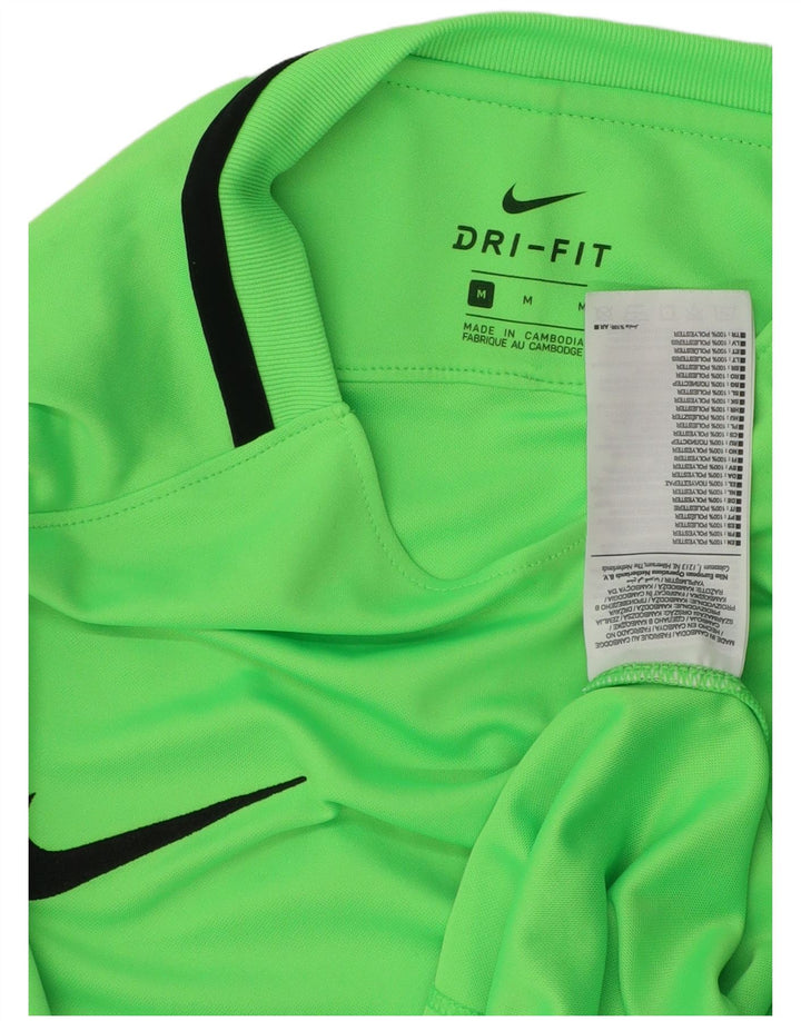 Nike Herren-Dri-Fit-Oberteil mit langen Ärmeln, mittelgrünes Farbblock-Polyester