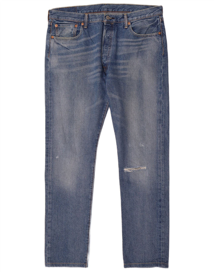Levi's Herren 501 Straight Jeans W36 L34 Blaue Baumwolle