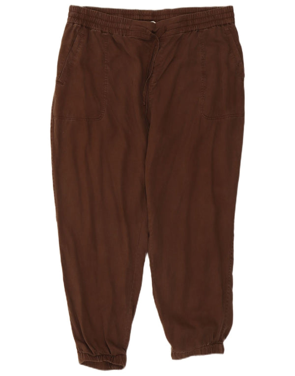 Fat Face Damen-Jogginghose, verkürzte Hose, UK 16, Größe L, W38, L25, Braun, Lycra