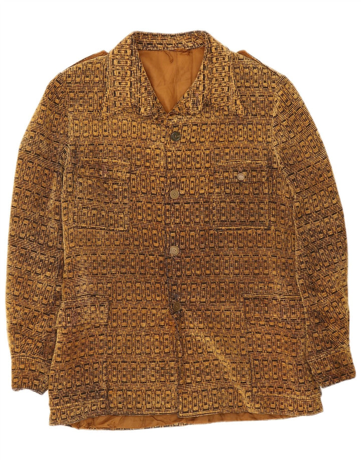 Vintage Herren Militärjacke UK 38 Medium Beige Geometrisch