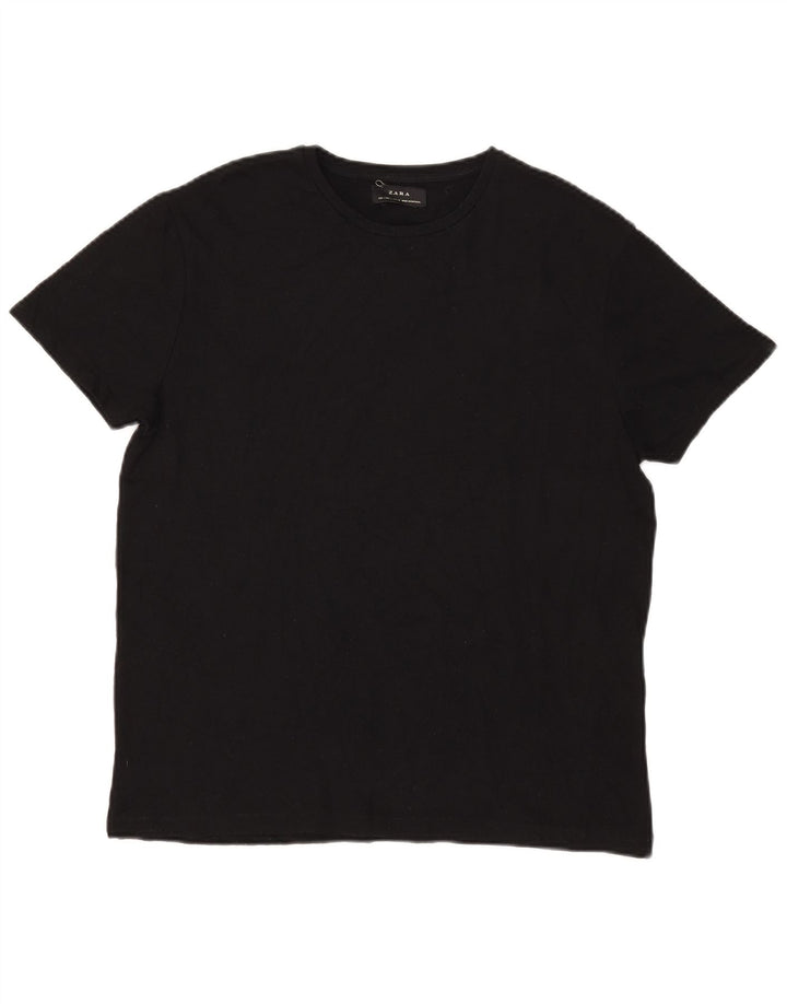 Zara Damen T-Shirt Top UK 16 Large Schwarz