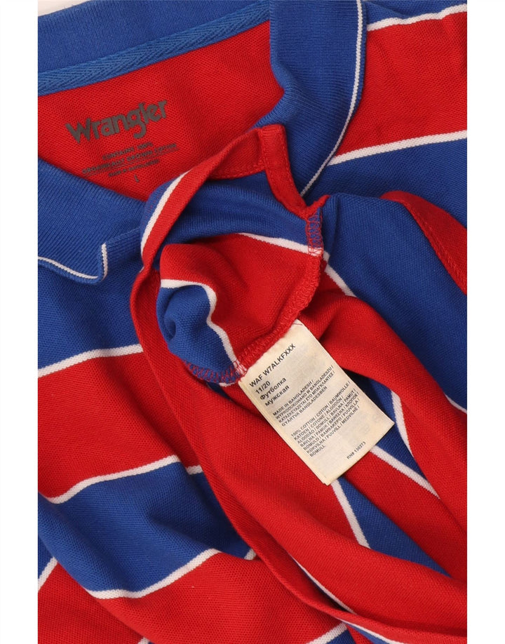 Wrangler Herren-Poloshirt, groß, rot gestreift, Baumwolle