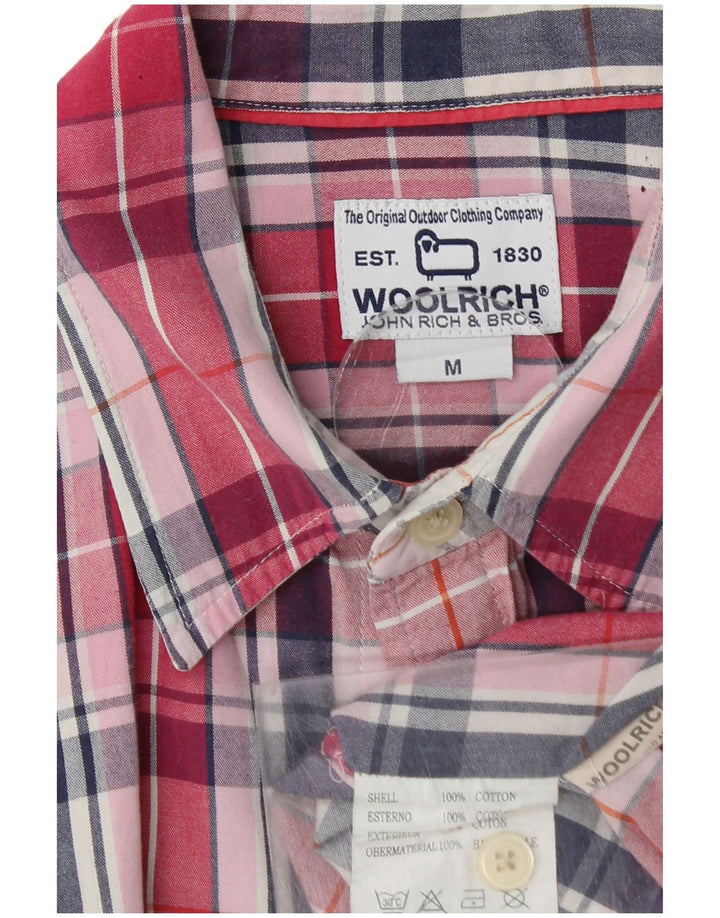 WOOLRICH Herren-Kurzarmhemd aus mittelroter Karo-Baumwolle