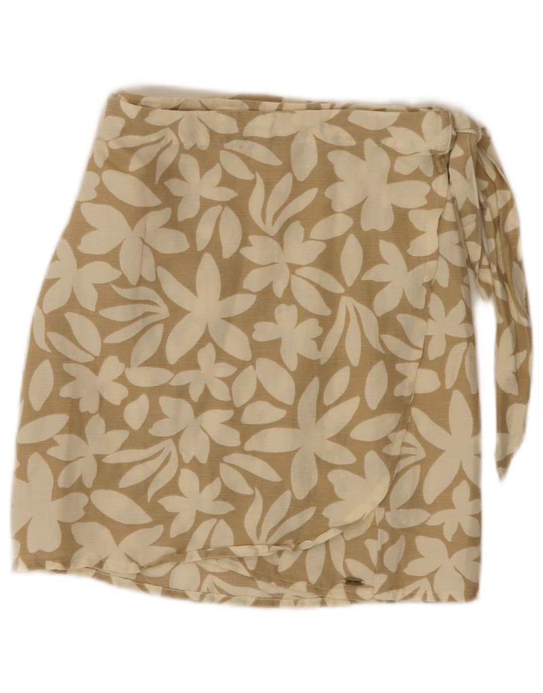 RIP CURL Wickelrock für Damen, Größe S, W26, beige, geblümtes Leinen
