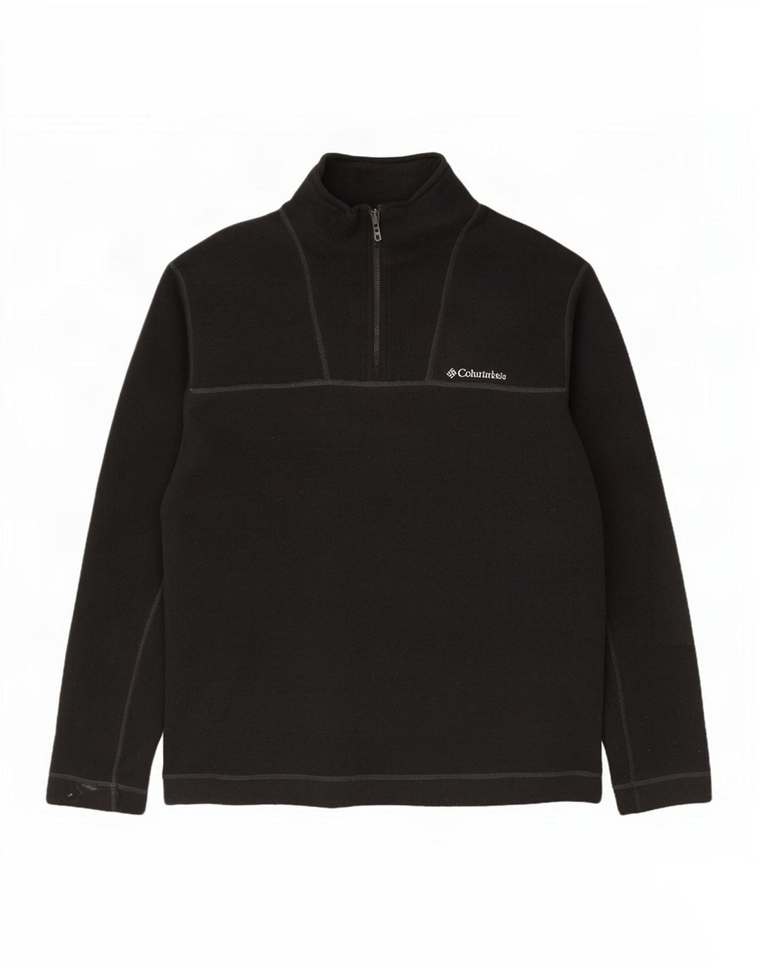 Columbia Herren-Pullover mit Reißverschluss am Hals, groß, aus schwarzem Polyester