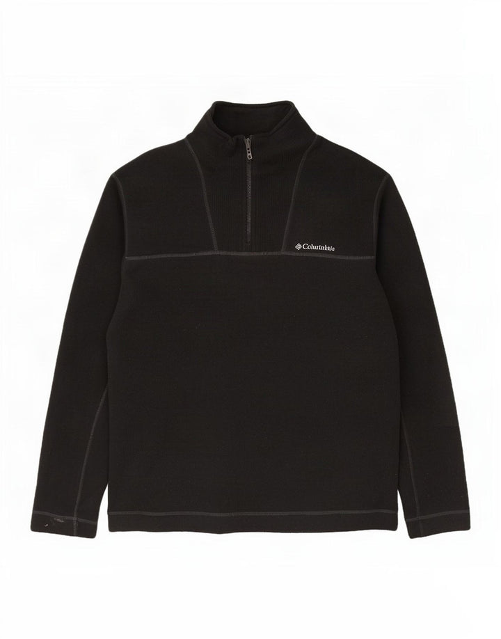 Columbia Herren-Pullover mit Reißverschluss am Hals, groß, aus schwarzem Polyester