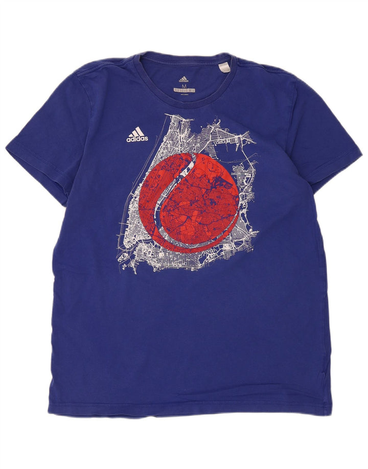 Adidas Herren Grafik T-Shirt Top Mittelblau