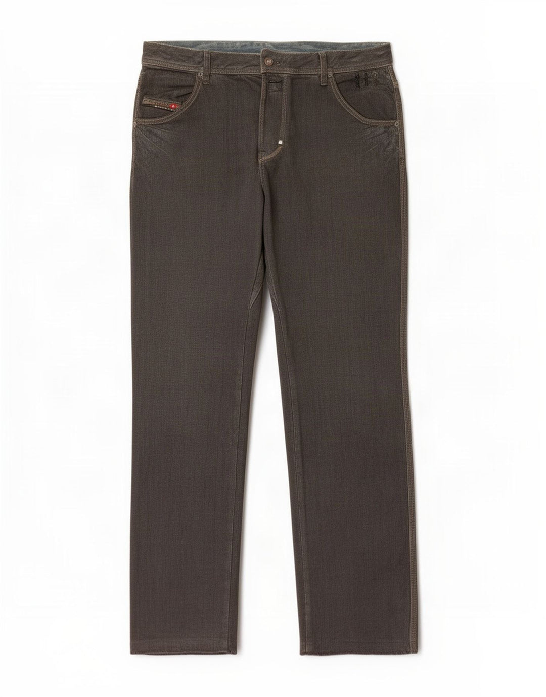 Diesel Herren Straight Jeans W31 L36 Khaki Baumwolle