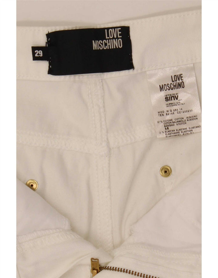 Moschino Damen Straight Jeans W29 L29 Weiße Baumwolle